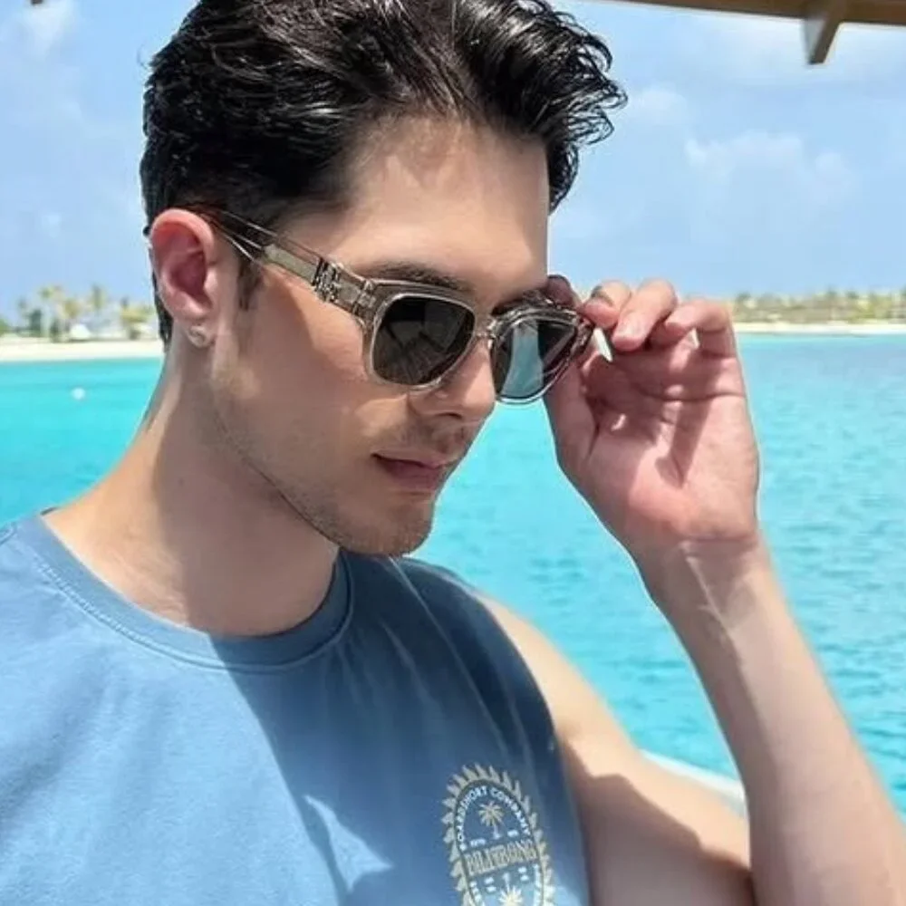 Dior OBLIQUE S1F 78A0 Sunglasses Khaki Square Frame, Grey Lenses - Picture 6 of 13